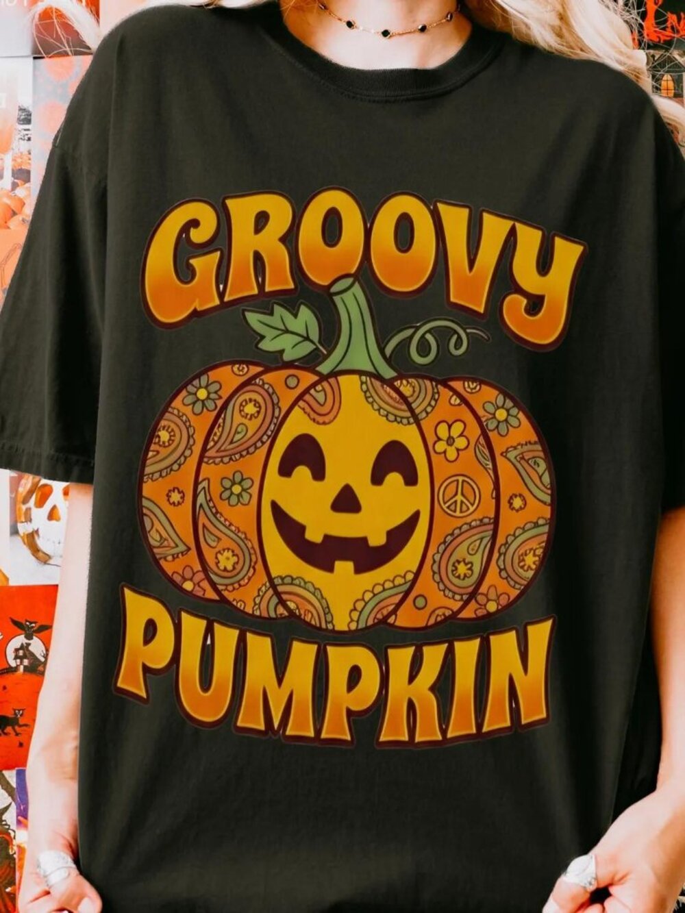 Groovy Pumpkin Halloween Shirt, Retro Jack O Lantern Tee, Halloween Graphic Tee